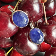 Серьги с Сапфиром натуральным из серебра